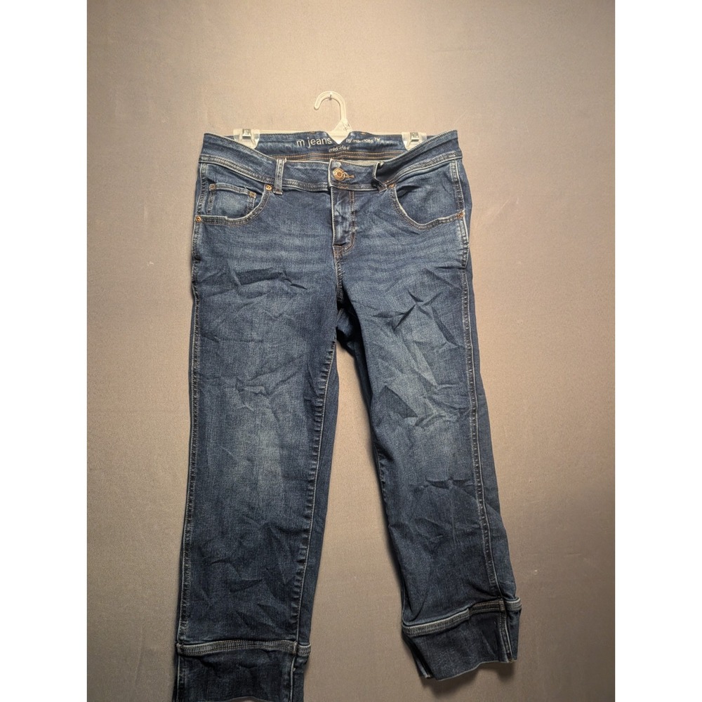 M Jeans by Maurices Womens 10 Blue Denim Stretch Mid Rise Straight Jeans